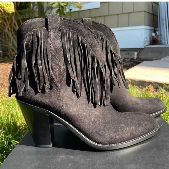 Saint Laurent Fringe Ankle Boots - Picture 6 of 6